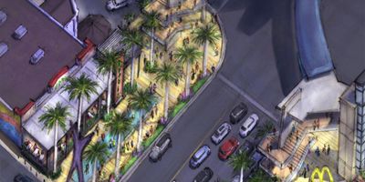 A rendering of the International Drive pedestrian bridge and promenade.