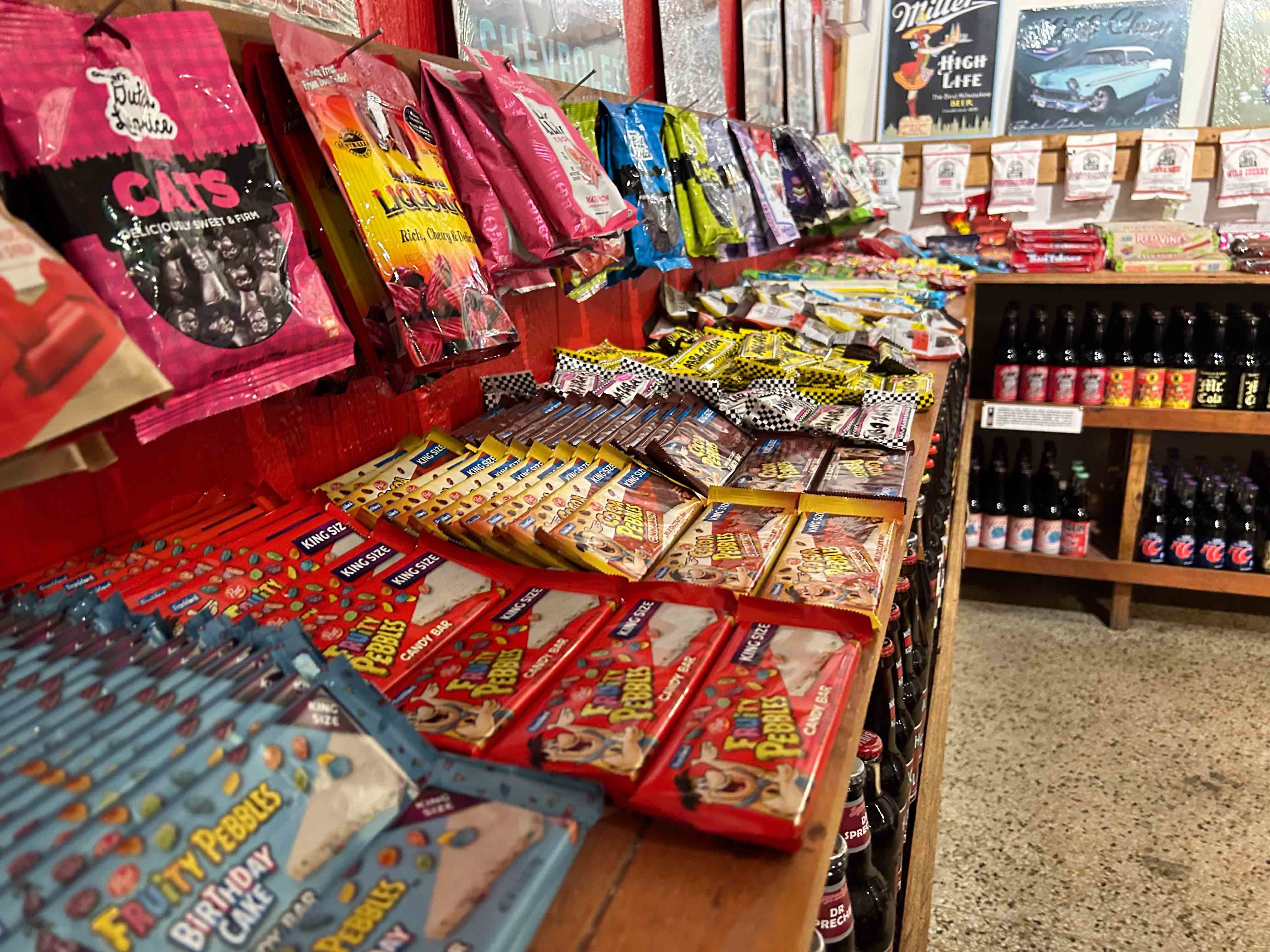 Interior of candy on shelves in Rocket Fizz, Winter Park