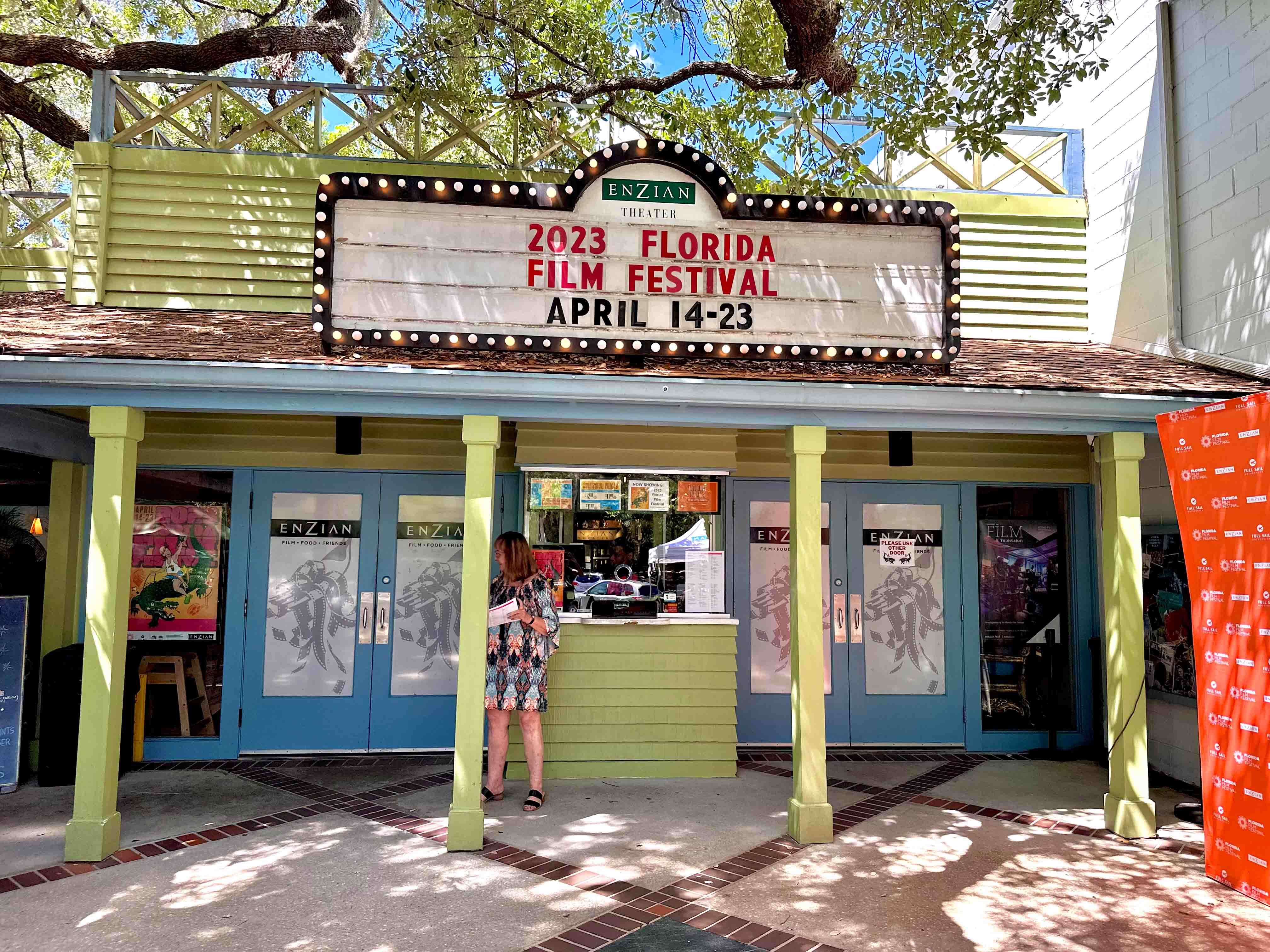 Exterior of the historic Enzian Theater in Maitland, FL