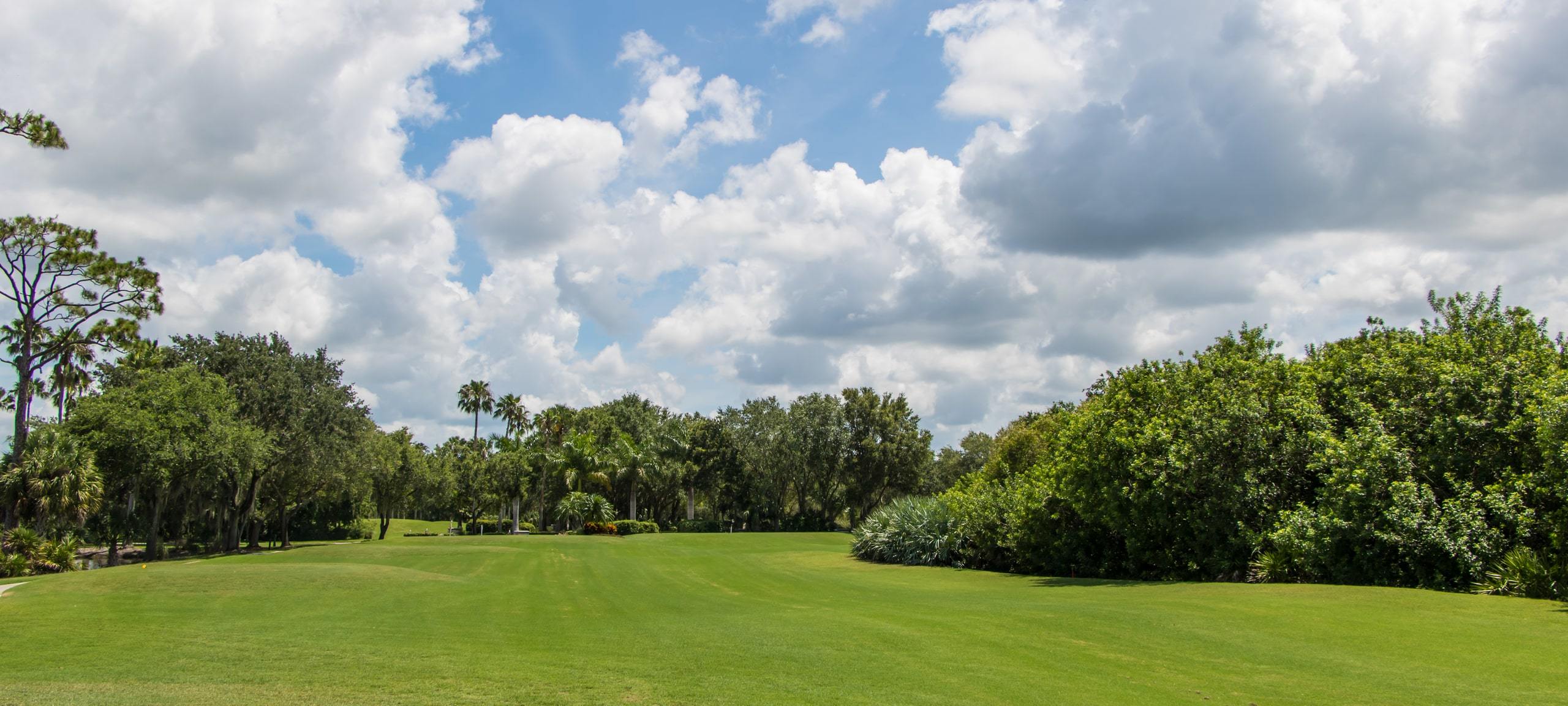 Mix of sun and clouds over Florida area golf course