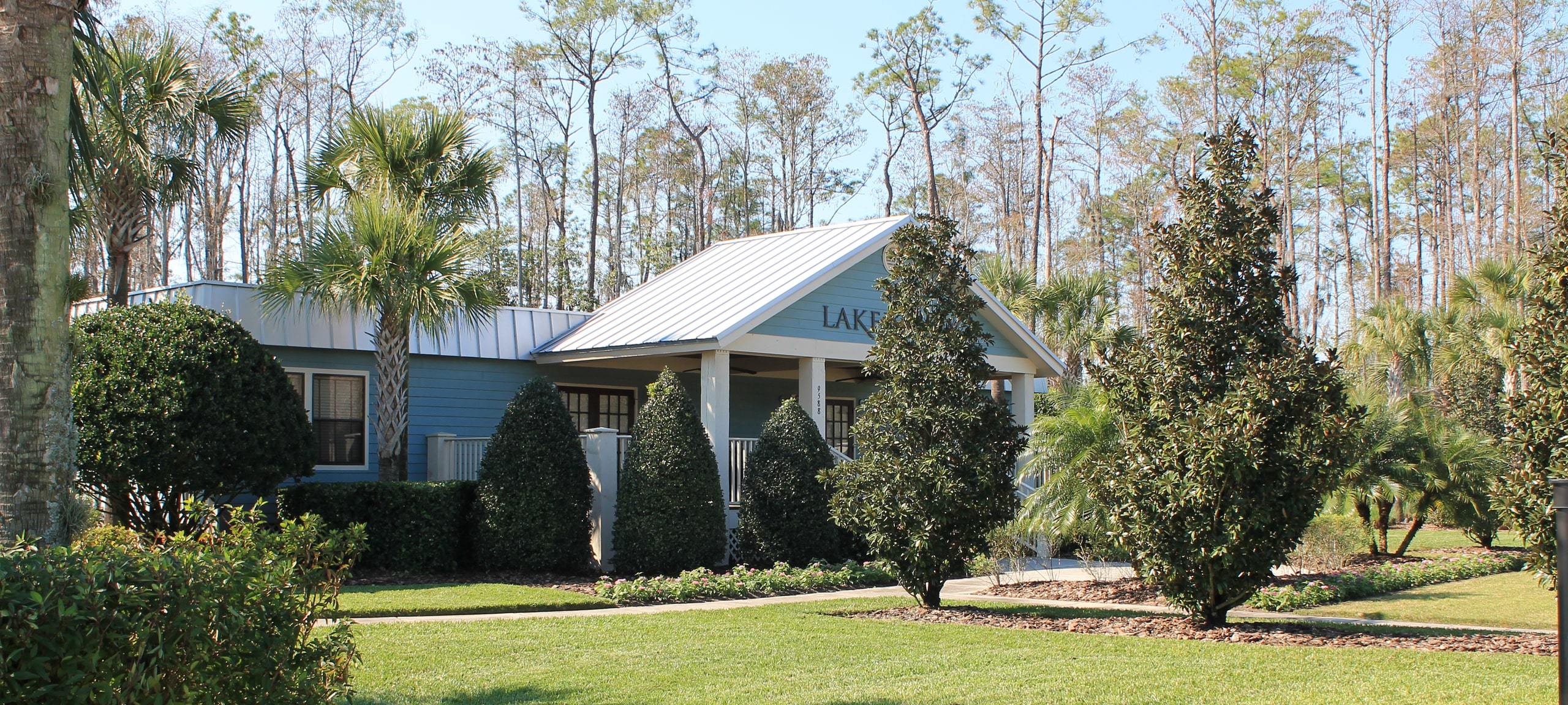 Exterior of Lake Nona Community Center and trees