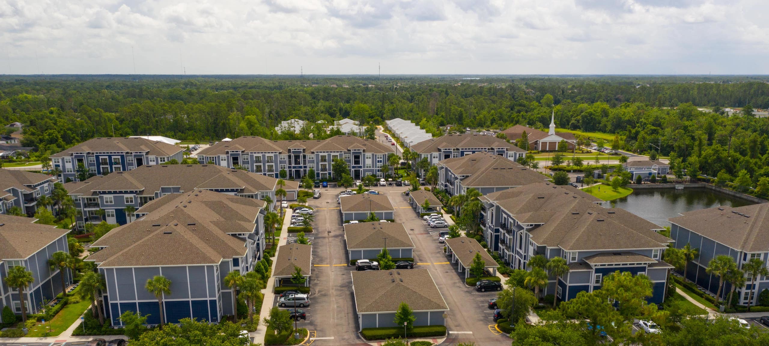 Areal view of a residential neighborhood in Orlando, FL