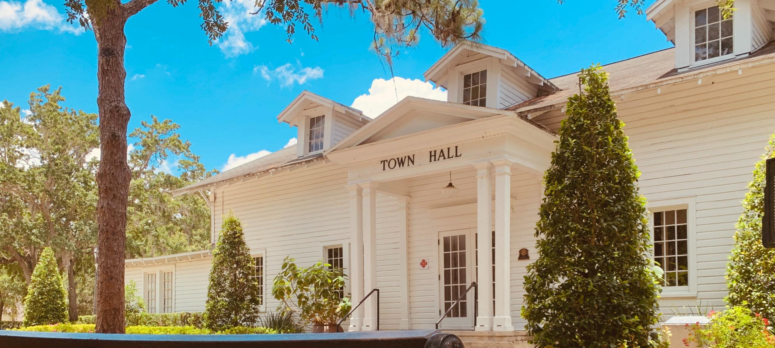 Historic Windermere, FL Town Hall building on a sunny day