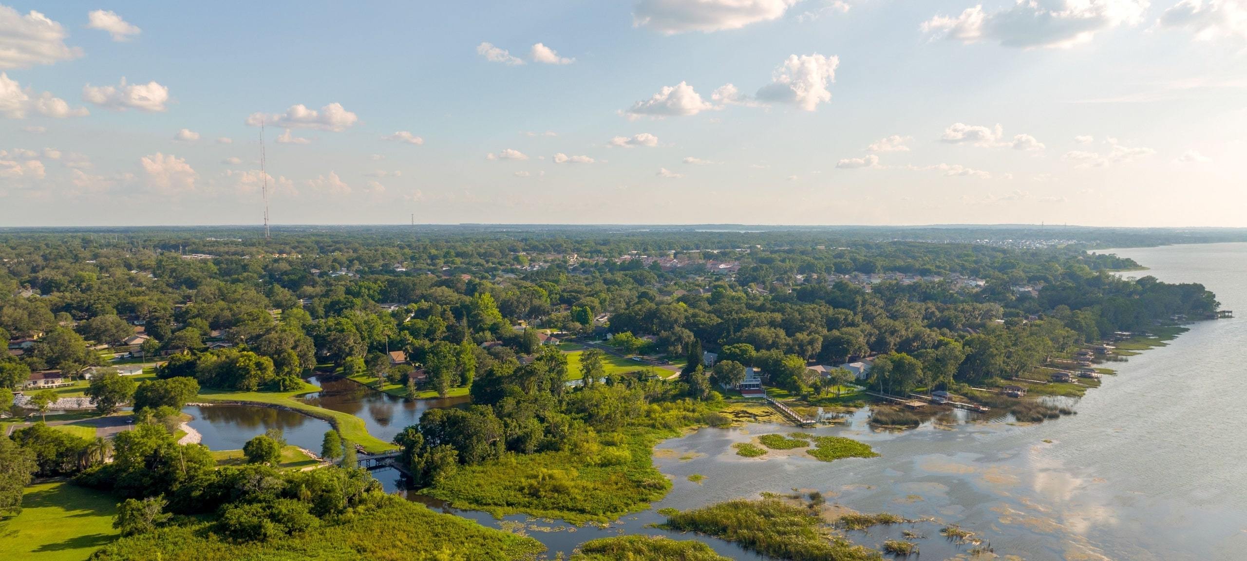 Aerial view of Lakeview Park in Winter Garden, FL